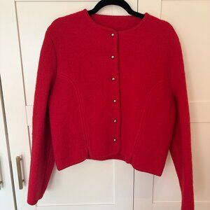 Vintage 1990s Boiled Wool Red Jacket